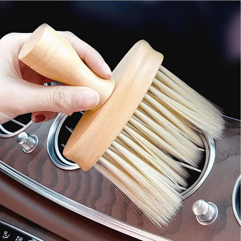 Wooden Car Brush Car Interior Dust Removal Brush
